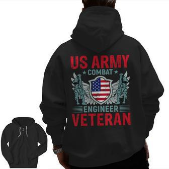 Us Army Combat Engineer Veteran Zip Up Hoodie Back Print | Mazezy CA