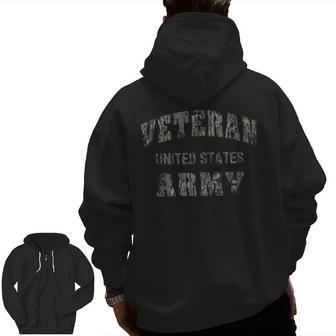 Us Army Proud Army Veteran Vet United States Zip Up Hoodie Back Print | Mazezy