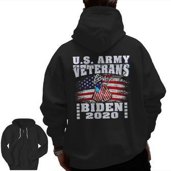 Us Army Veterans For Biden Vote Joe Biden 2020 Antitrump Zip Up Hoodie Back Print | Mazezy DE