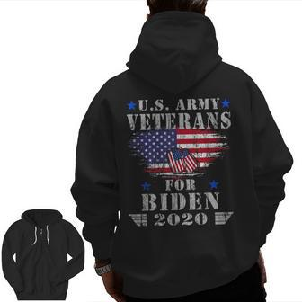 Us Army Veterans For Biden Vote Joe Biden Harris 2020 Kalama Zip Up Hoodie Back Print | Mazezy