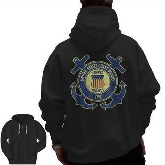Us Coast Guard Veteran Red Friday Patriotic Veteran Zip Up Hoodie Back Print | Mazezy
