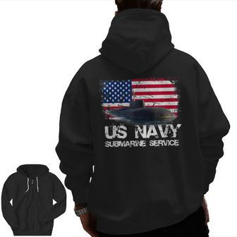 Us Navy Submarine Service Us Navy Veteran Zip Up Hoodie Back Print | Mazezy UK