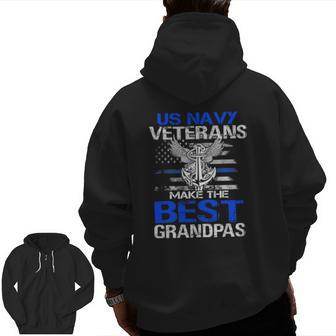 Us Navy Veterans Make The Best Grandpas Father's Day Zip Up Hoodie Back Print | Mazezy