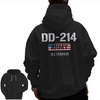 Usa Flag Dd214 Us Army Veteran Alumni Vintage Zip Up Hoodie Back Print | Mazezy CA