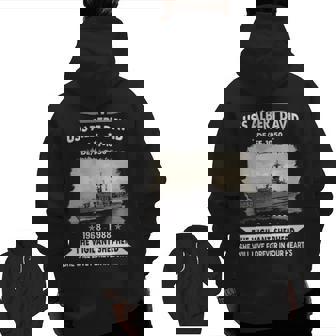 Uss Albert David Ff 1050 De Zip Up Hoodie Back Print | Mazezy