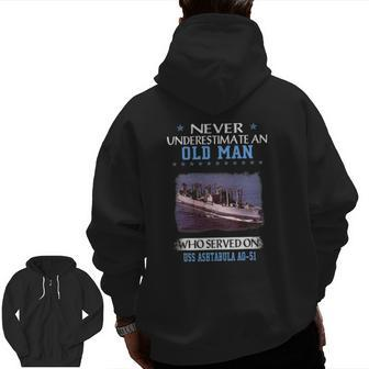 Uss Ashtabula Ao-51 Veterans Day Father's Day Zip Up Hoodie Back Print | Mazezy