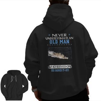 Uss Badger Ff 1071 Veterans Day Father's Day Zip Up Hoodie Back Print | Mazezy