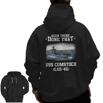 Uss Comstock Lsd-45 Veterans Day Father's Day Zip Up Hoodie Back Print | Mazezy