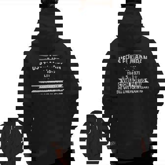 Uss Fort Mandan Lsd Zip Up Hoodie Back Print | Mazezy