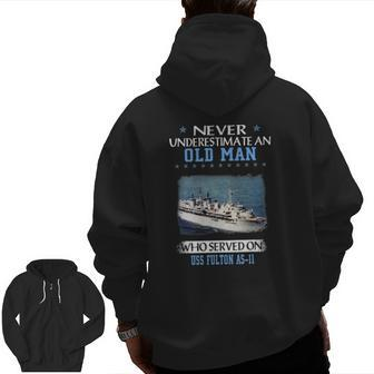 Uss Fulton As-11 Veterans Day Father Day Zip Up Hoodie Back Print | Mazezy