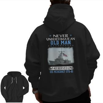 Uss Mcinerney Ffg-8 Veterans Day Father's Day Zip Up Hoodie Back Print | Mazezy