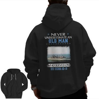 Uss Sierra Ad-18 Veterans Day Father Day Zip Up Hoodie Back Print | Mazezy