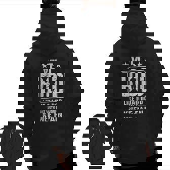 Vet Bod Like Dad Bod With More Knee Pain Zip Up Hoodie Back Print | Mazezy