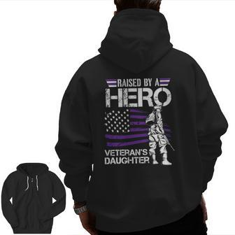 Veteran Daughter Month Of The Military Child Army Kids Zip Up Hoodie Back Print | Mazezy
