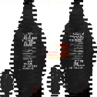 Being A Veteran Is An Honor Papa Is Priceless Flag Usa Zip Up Hoodie Back Print | Mazezy