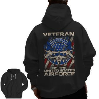 Veteran Of The United States Air Force Soldier Vet Day Zip Up Hoodie Back Print | Mazezy