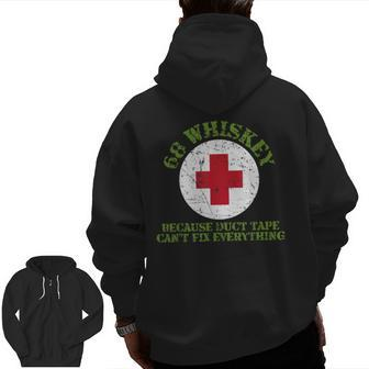 Veterans Memorial Day Army Medics 68 Whiskey Zip Up Hoodie Back Print | Mazezy