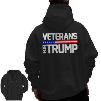 Veterans For Trump Zip Up Hoodie Back Print | Mazezy