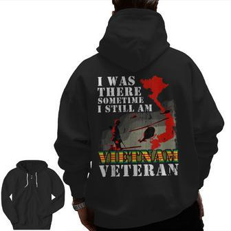 Vietnam Veteran Military Sodier Veterans Day American Flag Zip Up Hoodie Back Print | Mazezy