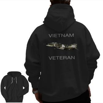 Vietnam Veteran Pilot Air Force F4 Phantom T Zip Up Hoodie Back Print | Mazezy