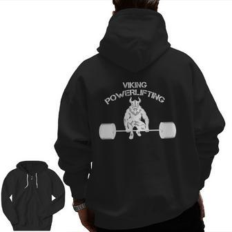 Viking Bodybuilding Weight Lifting Gym Zip Up Hoodie Back Print | Mazezy