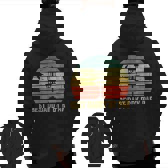 Vintage Best Daddy By Par Disc Golf Men Fathers Day Zip Up Hoodie Back Print | Mazezy