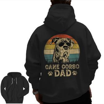 Vintage Cane Corso Dad Dog Lovers Father's Day Zip Up Hoodie Back Print | Mazezy