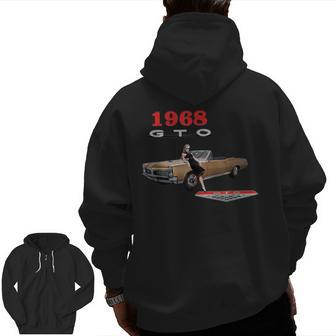 Vintage Cars Classic Cars 1960'S 1968 Gto Muscle Cars Cars Zip Up Hoodie Back Print | Mazezy