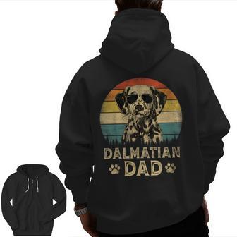Vintage Dalmatian Dad Dog Lovers Father's Day Zip Up Hoodie Back Print | Mazezy