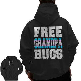 Vintage Free Grandpa Hugs Transgender Heart Lgbt Pride Month Zip Up Hoodie Back Print | Mazezy DE