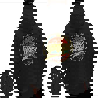 Vintage Papi Man Myth Legend Daddy Grandpa Ideas Family Zip Up Hoodie Back Print | Mazezy
