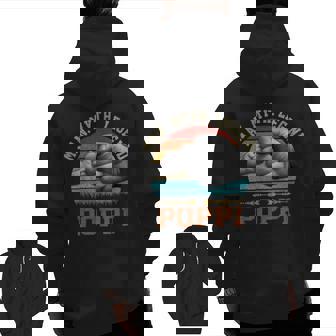 Vintage Poppi Man Myth Legend Daddy Grandpa Ideas Zip Up Hoodie Back Print | Mazezy