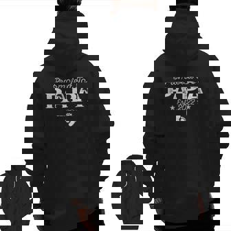 Vintage Promoted To Papa Est 2022 Father's Day For New Papa Zip Up Hoodie Back Print | Mazezy