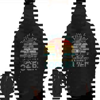 Vintage Retro Happy Father's Day Matching Pitbull Lover Zip Up Hoodie Back Print | Mazezy