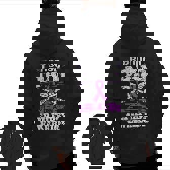 Warrior Dad Proud Awareness Month Zip Up Hoodie Back Print | Mazezy