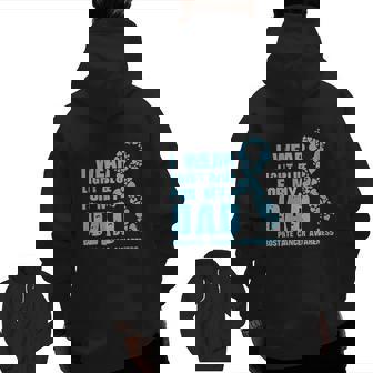 I Wear Light Blue For My Dad Blue Ribbon Zip Up Hoodie Back Print | Mazezy