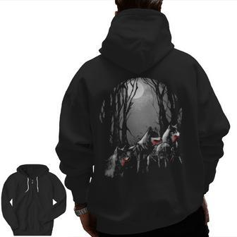 Wolf Haven Zip Up Hoodie Back Print | Mazezy