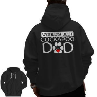 World's Best Cockapoo Dad Dog Owner Paw Print Zip Up Hoodie Back Print | Mazezy