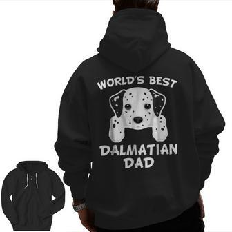 World's Best Dalmatian Dad Dog Owner Zip Up Hoodie Back Print | Mazezy