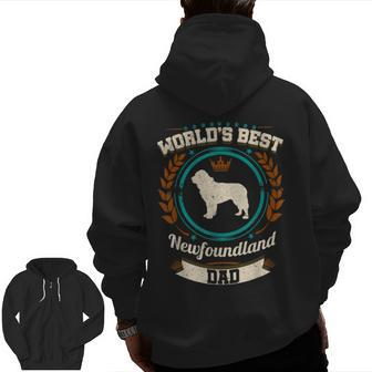 World's Best Newfoundland Dad Dog Owner Zip Up Hoodie Back Print | Mazezy