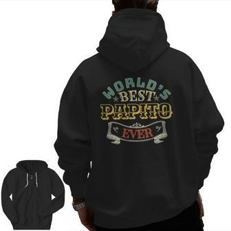 World's Best Papito Ever Awesome Papito Zip Up Hoodie Back Print | Mazezy