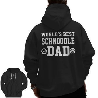 World's Best Schnoodle Dad Dog Lover Pawprint Zip Up Hoodie Back Print | Mazezy