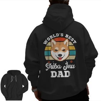 World's Best Shiba Inu Dad Dog Lover Zip Up Hoodie Back Print | Mazezy