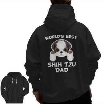 World's Best Shih Tzu Dad Dog Owner Zip Up Hoodie Back Print | Mazezy