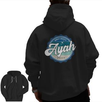 World's Greatest Ayah Indonesian Dad Zip Up Hoodie Back Print | Mazezy