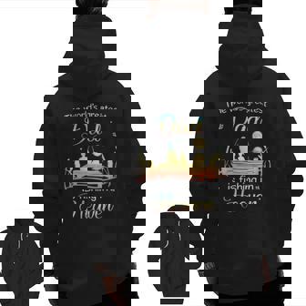 The World's Greatest Dad Is Fishing In Heaven Memory Of My Dad Zip Up Hoodie Back Print | Mazezy