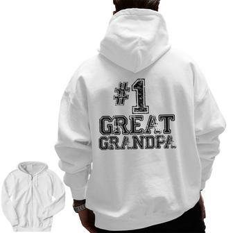 1 Great Grandpa Number One Sports Father's Day Zip Up Hoodie Back Print | Mazezy UK