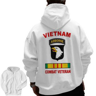 101St Airborne Division Vietnam Veteran Combat Paratrooper Zip Up Hoodie Back Print | Mazezy