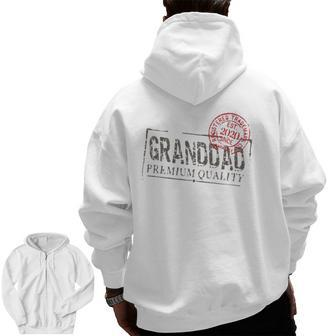 Graphic 365 Granddad Grandpa Vintage Est 2020 Men Zip Up Hoodie Back Print | Mazezy