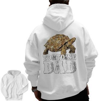 African Spurred Dad Sulcata Tortoise Zip Up Hoodie Back Print | Mazezy